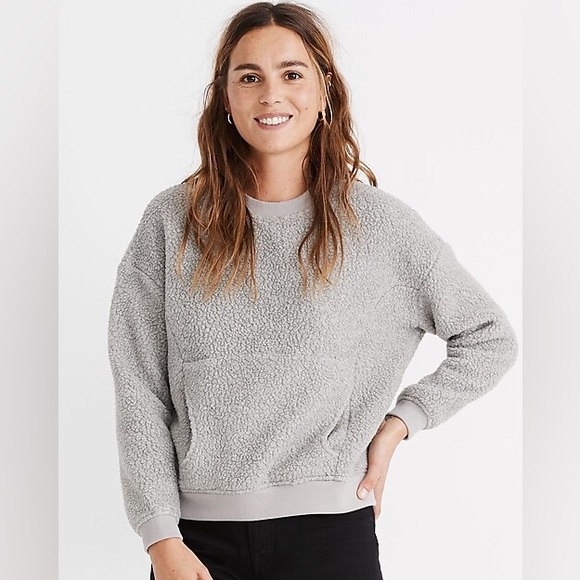 Madewell Polartec® Fleece Crewneck Sweatshirt in Gray - Picture 1 of 7